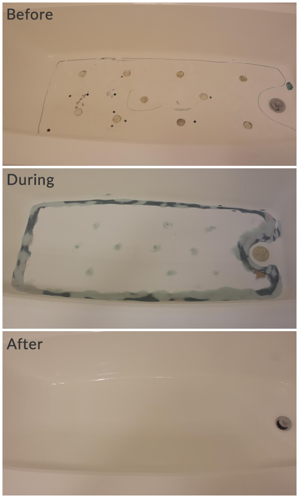 Before During After Tub Repair